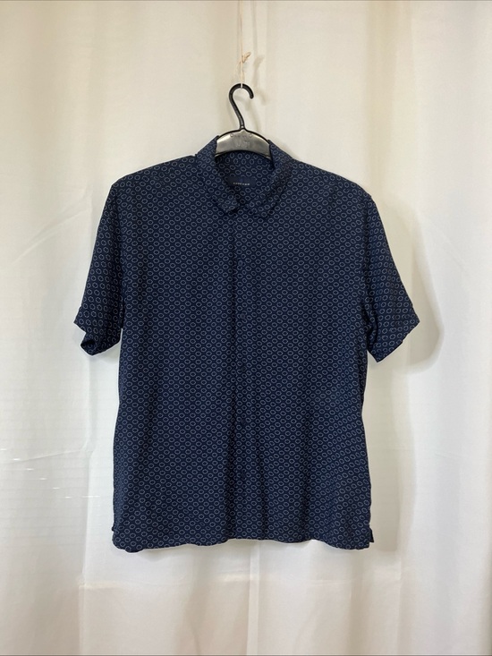 Toscano Other - TOSCANO Short Sleeve Button Down Shirt Geometric design Men's XL Blue